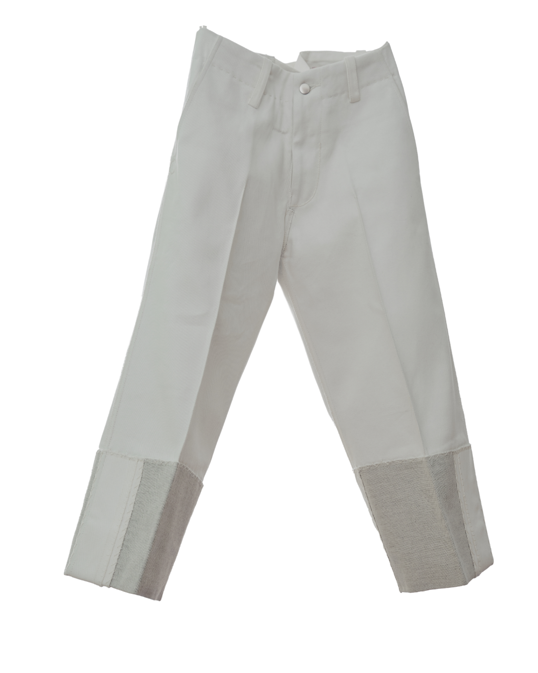 Liya Classic Cuffed Jeans in Cream Canvas