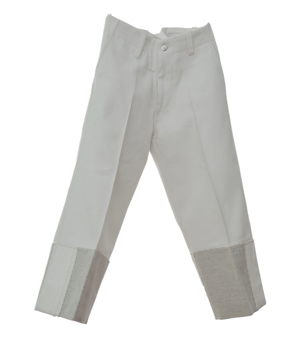 Liya Classic Cuffed Jeans in Cream Canvas